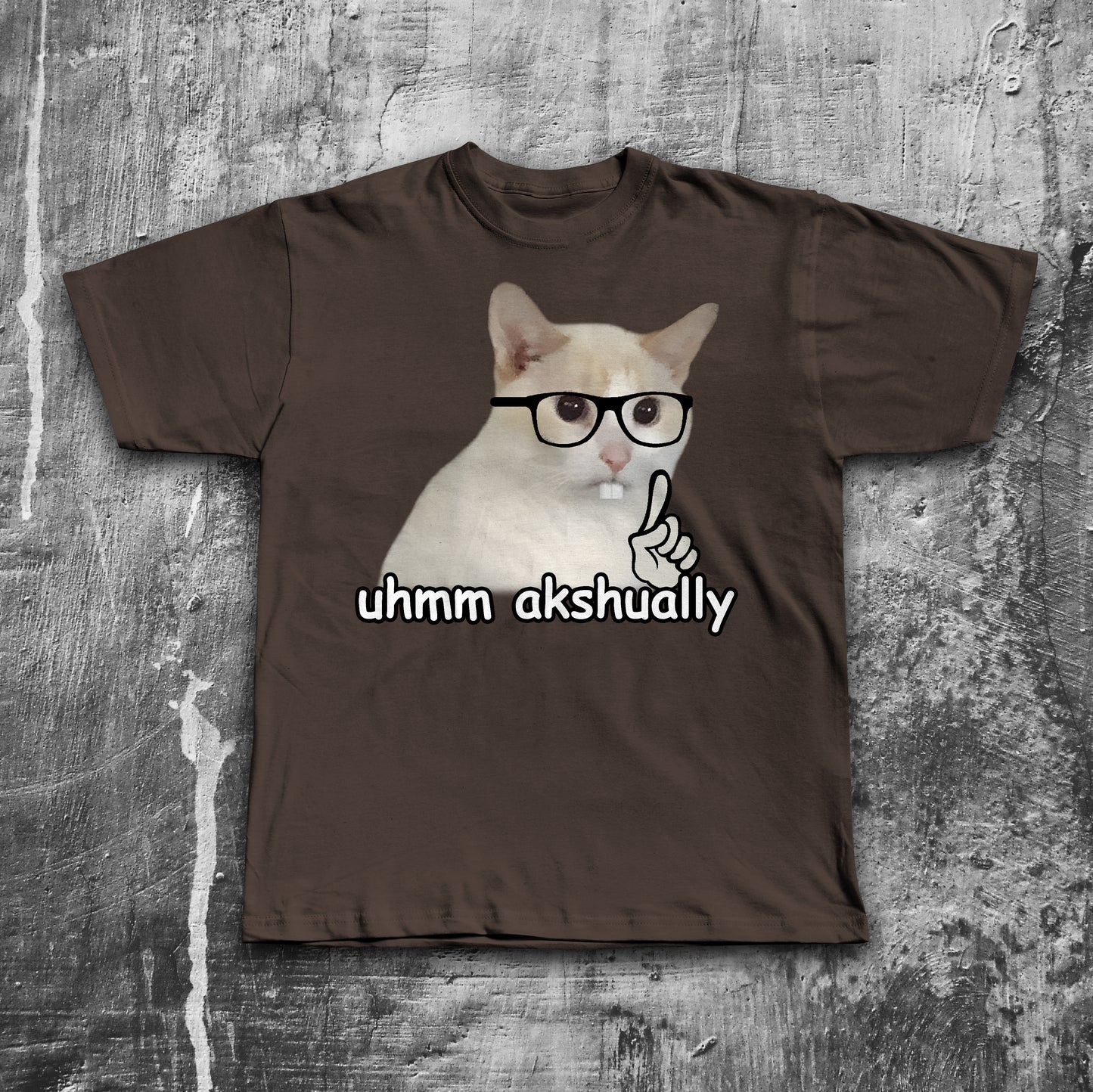 Umm Actually Funny Nerd Cat Meme T-shirt