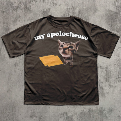 My Apolocheese Funny Cat Meme Tee Shirt Gift for Woman and Man