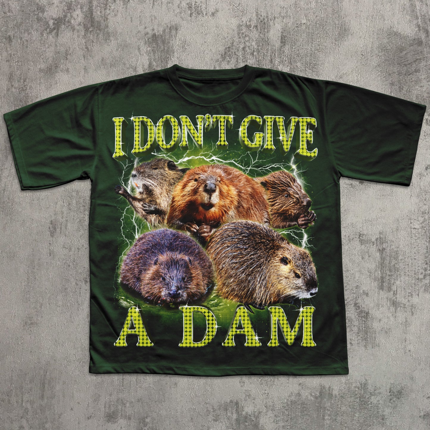Humorous beaver graphic tee with bold text for animal lovers.