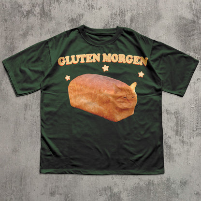 Gluten Morgen Funny Cat Meme T-shirt, Gift for Cat Lovers