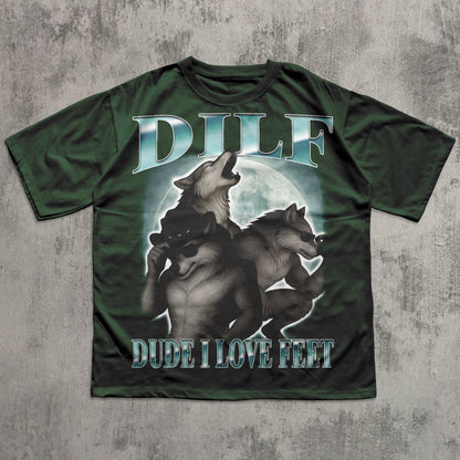 Dilf Dude I Love Feet Funny Meme T-shirt, Silly Shirt