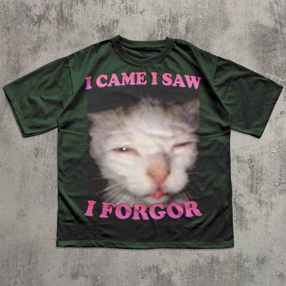 I came I saw I Forgor Funny Cat Meme T-shirt, Silly Cats Shirt, Stupid Shirts
