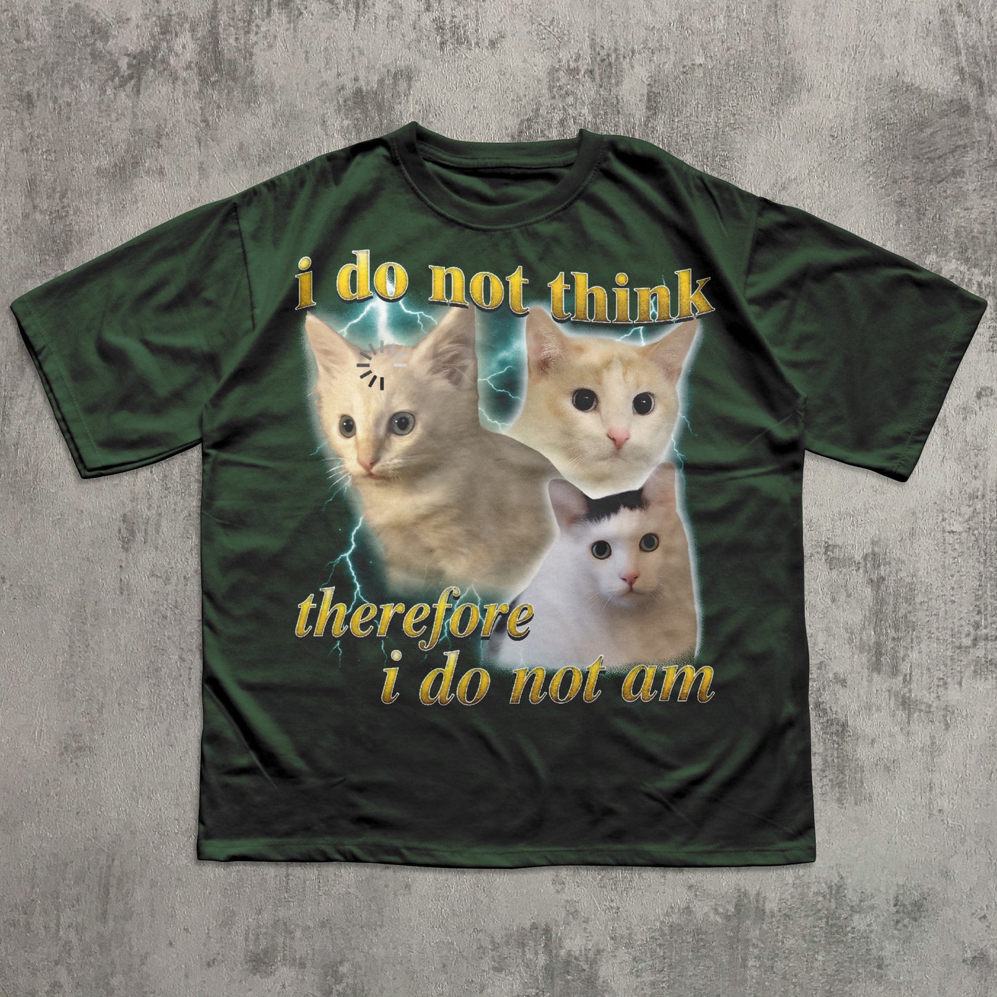 I do not think therefore I do not am Funny Confused Cat Meme T-shirt, Philosophy Shirts