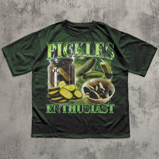 Pickles Enthusiast Funny Vintage 90s Retro T-shirt, Dill Pickle Lover Shirt, Bootleg Style Tshirt, Weird Shirts