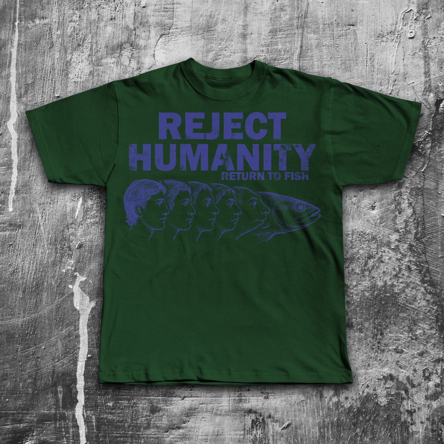 Reject Humanity Return to Fish Shirt, Weird Graphic Tee, Fish Evolution Meme T-Shirt, Gift for Men and Women, Ironic Shirts