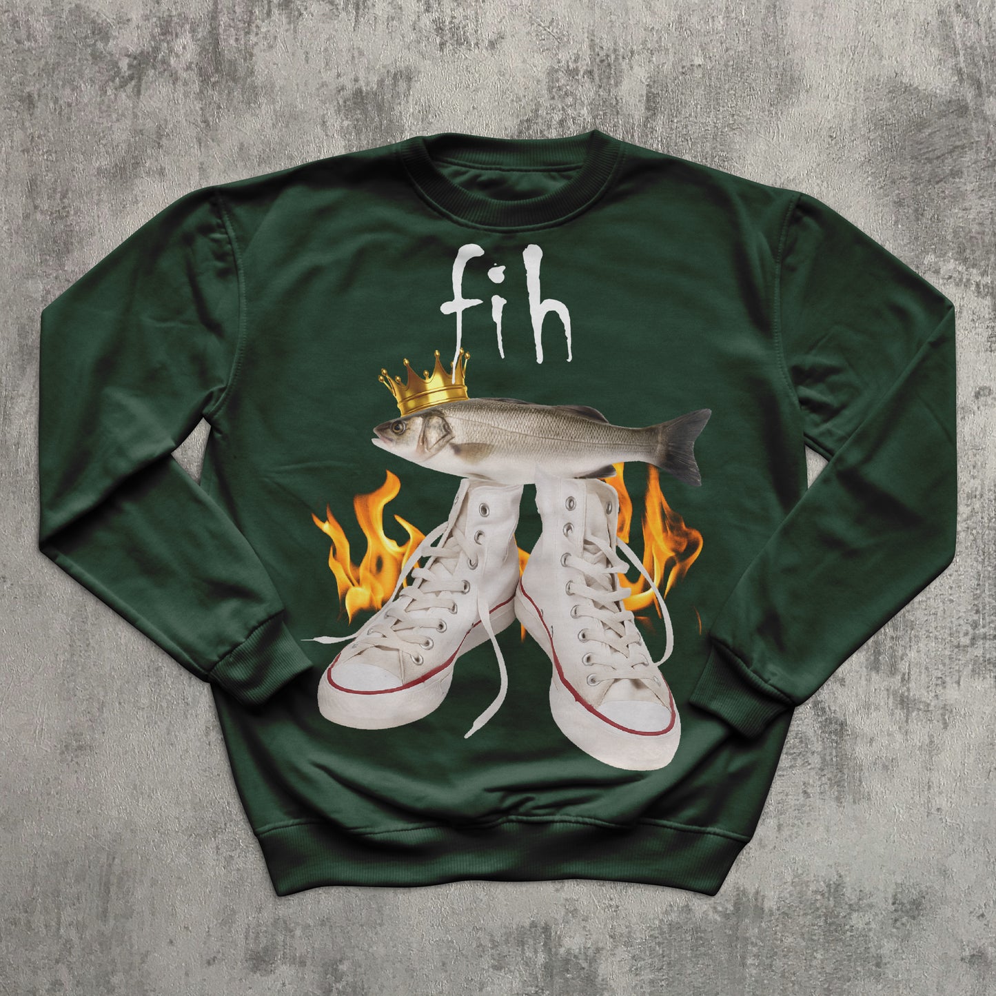 Fih Funny Meme Sweatshirt, Fish Sweatshirts, Unhinged Clothes, Ironic Tops, Stupid Gifts, Weird Top, Brainrot Sweater, Silly Sweaters