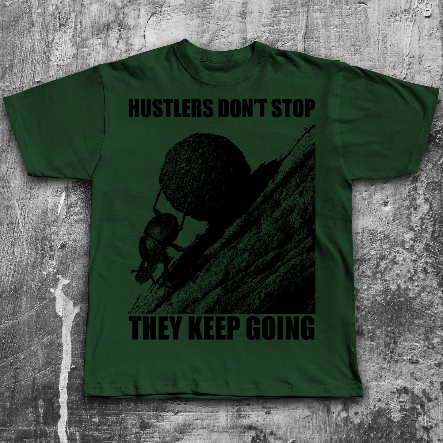 Hustlers Don't Stop They Keep Going Funny Dung Beetle T-shirt, 90s Retro Shirt