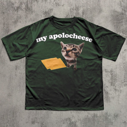 My Apolocheese Funny Cat Meme Tee Shirt Gift for Woman and Man