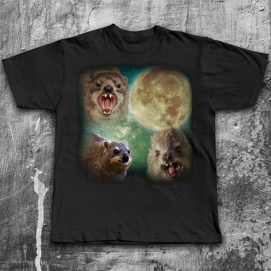 90s Vintage Retro Hyraxes Moon T-shirt