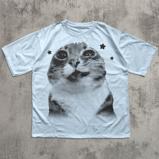 Funny Y2k Retro Cat Meme T-shirt, Silly Cats Shirt, Vintage Retro Shirts, Cats lover Gift