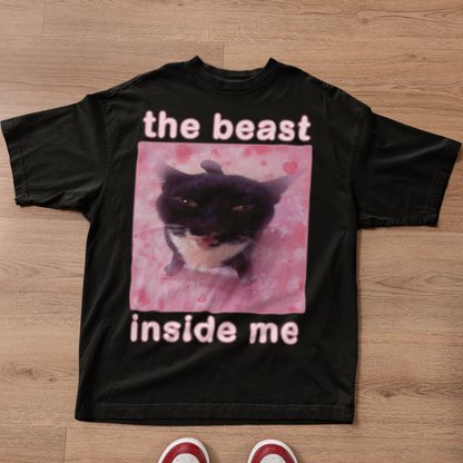 The Beast Inside Me Funny Cat Meme T-shirt