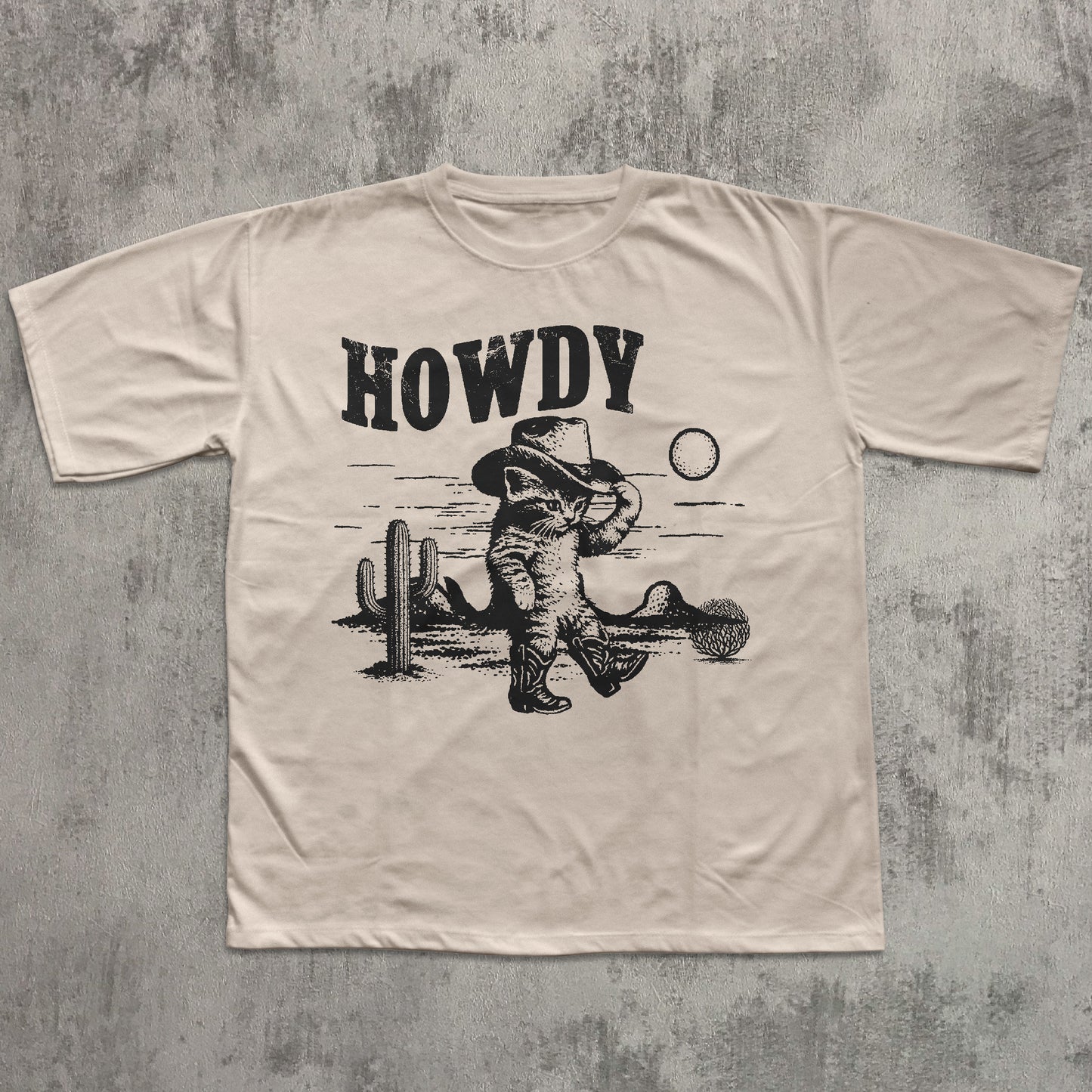 Howdy Graphic Cowboy Cat T-shirt