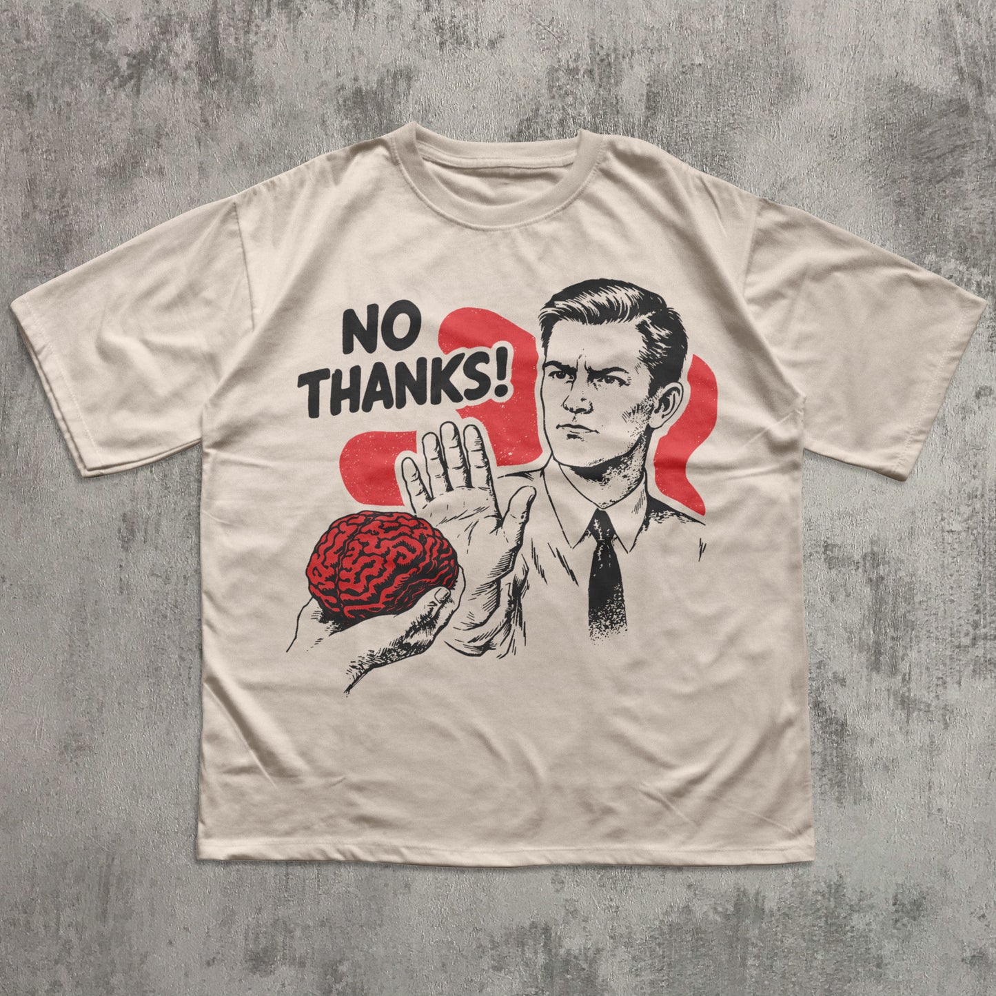 No Thanks Funny Retro T-shirt