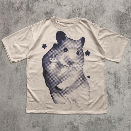 Y2k Retro Hamster T-shirt, Vintage Graphic Tee, Silly Hamsters Shirt, Aesthetic Shirts