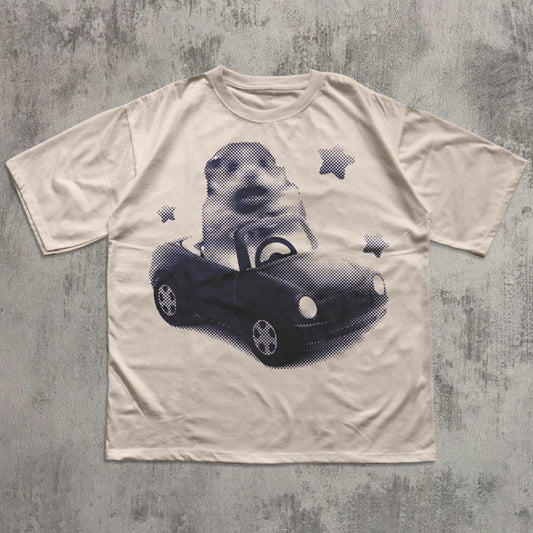 Y2k Scared Hamster in Car T-shirt, 2000s Vintage Graphic Tee, 90s Retro Shirt, Silly Tshirt
