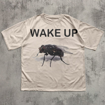 Wake Up Funny Meme T-shirt, Ironic Insects Shirt, Unhinged Clothes, Weird Tees
