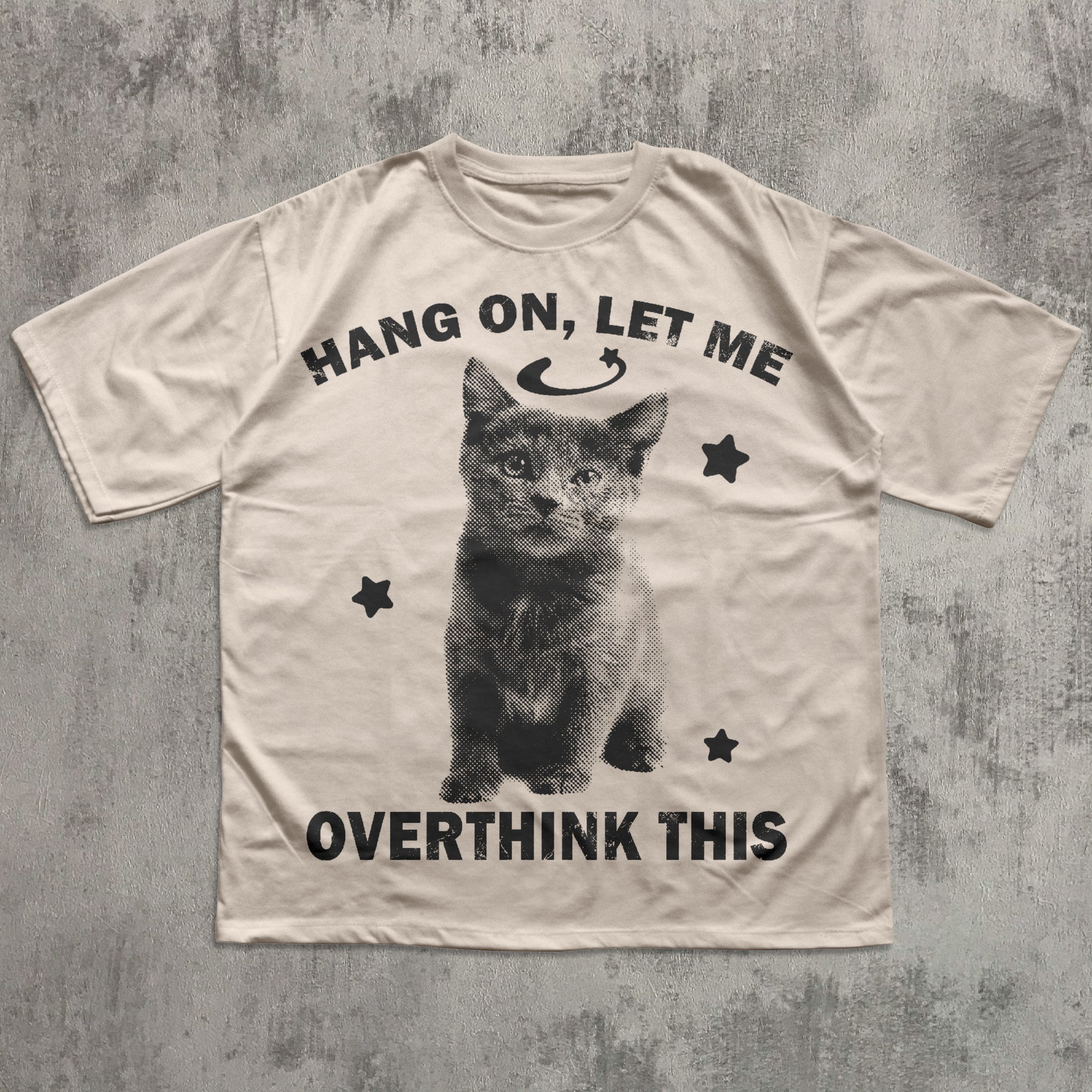 Hang On, Let Me Overthink This Funny Y2k Cat T-shirt