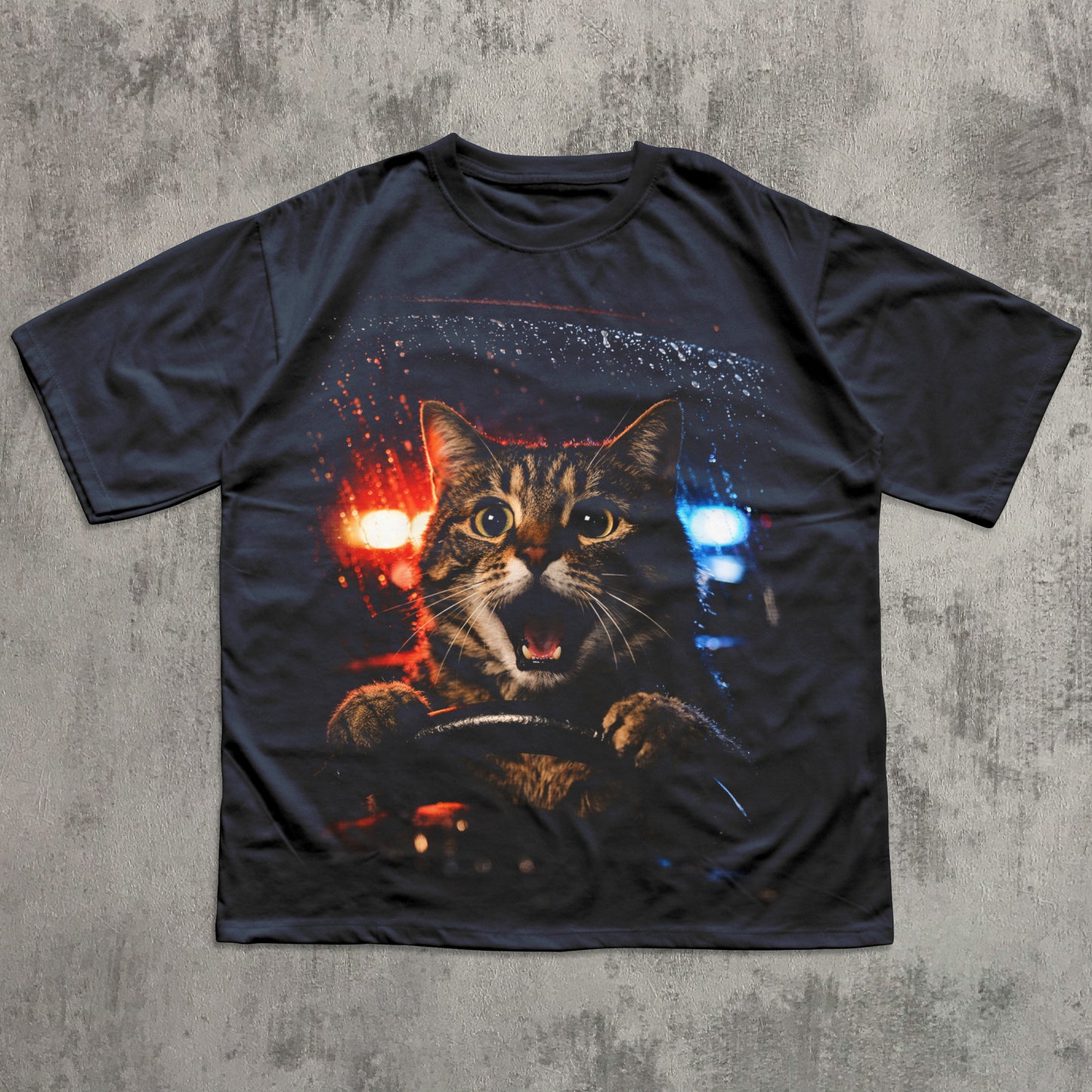 Funny Cat Police Chase T-shirt