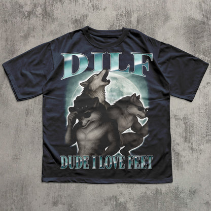 Dilf Dude I Love Feet Funny Meme T-shirt, Silly Shirt