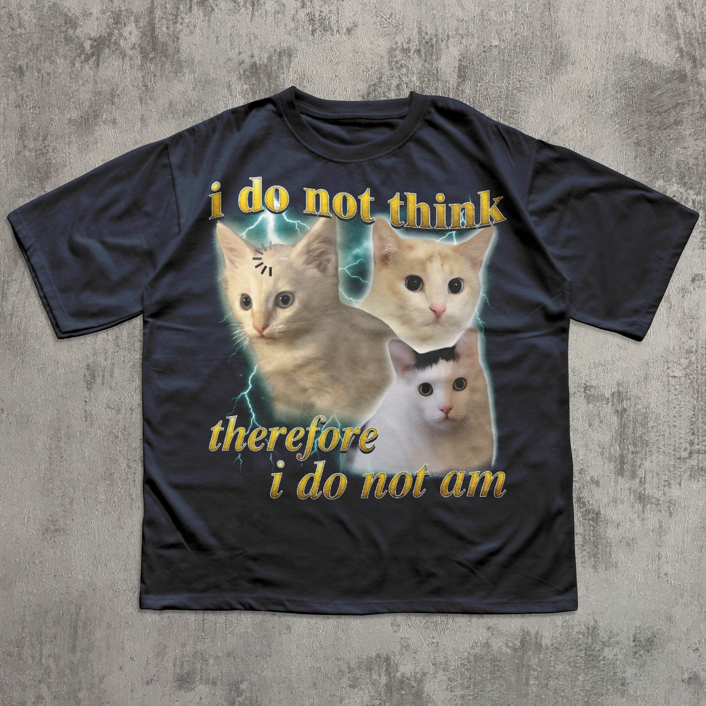 I do not think therefore I do not am Funny Confused Cat Meme T-shirt, Philosophy Shirts
