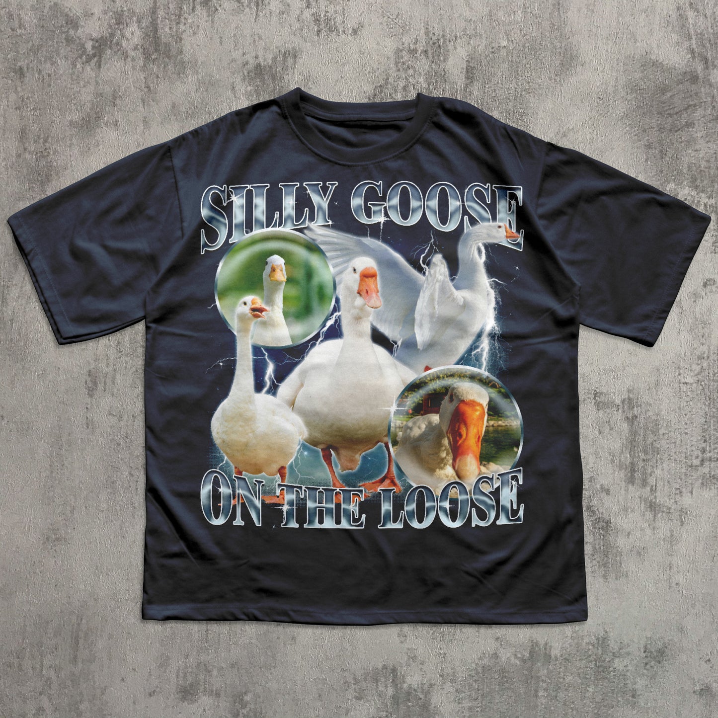 Silly Goose On The Loose Funny Meme T-shirt, Goose Lover Shirt, 90s Retro Bootleg Tshirt