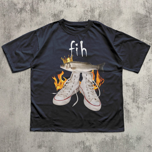 Fih Funny Meme T-shirt, Fish Shirt, Unhinged Clothes, Ironic Tees, Stupid Gifts, Weird Tee