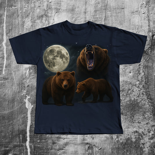 90s Retro Three Grizzly Bears Vintage Graphic T-shirts