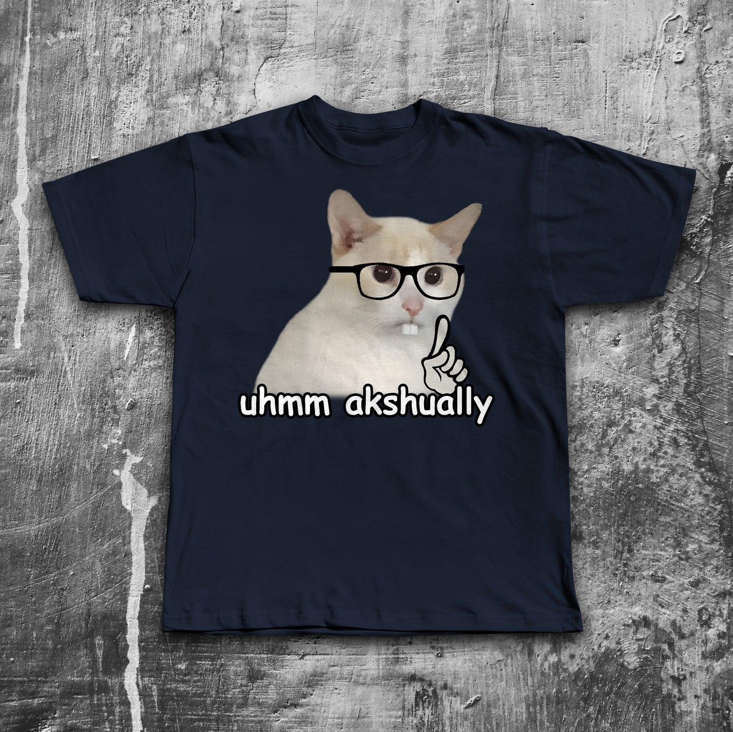 Umm Actually Funny Nerd Cat Meme T-shirt