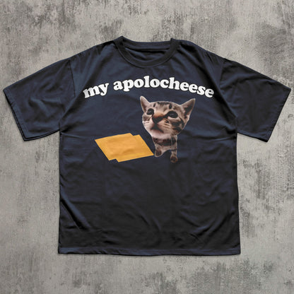 My Apolocheese Funny Cat Meme Tee Shirt Gift for Woman and Man