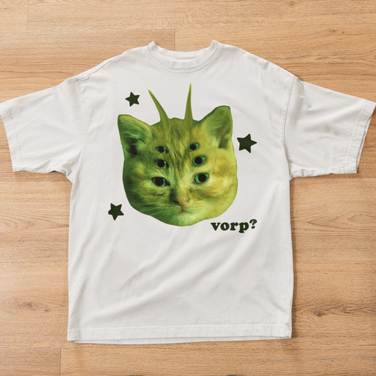 Vorp Funny Alien Cat Meme T-shirt, Silly Cats Shirt, Stupid Shirts, Unhinged Clothes, Brainrot Tee