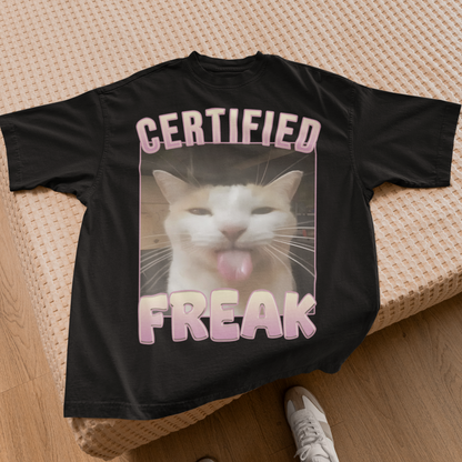 Certified Freak Funny Cat Meme T-shirt