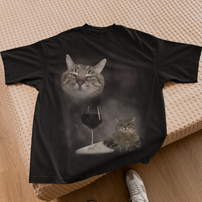 Funny Cat Elbow on table Meme T-shirt