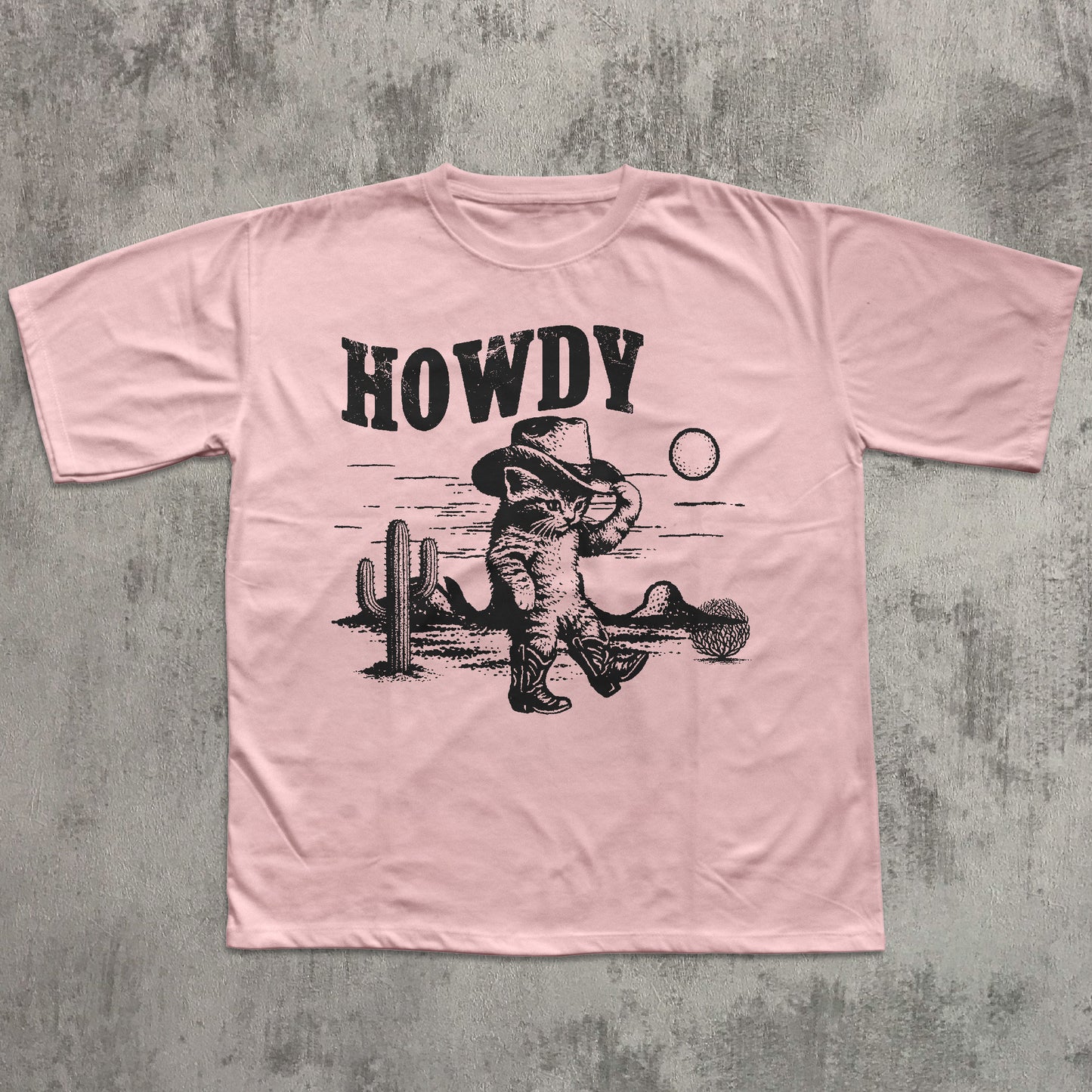 Howdy Graphic Cowboy Cat T-shirt