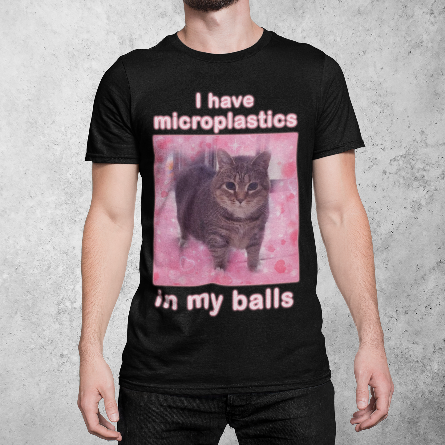 I Have Microplastics in my Balls Funny Cat Meme T-shirt