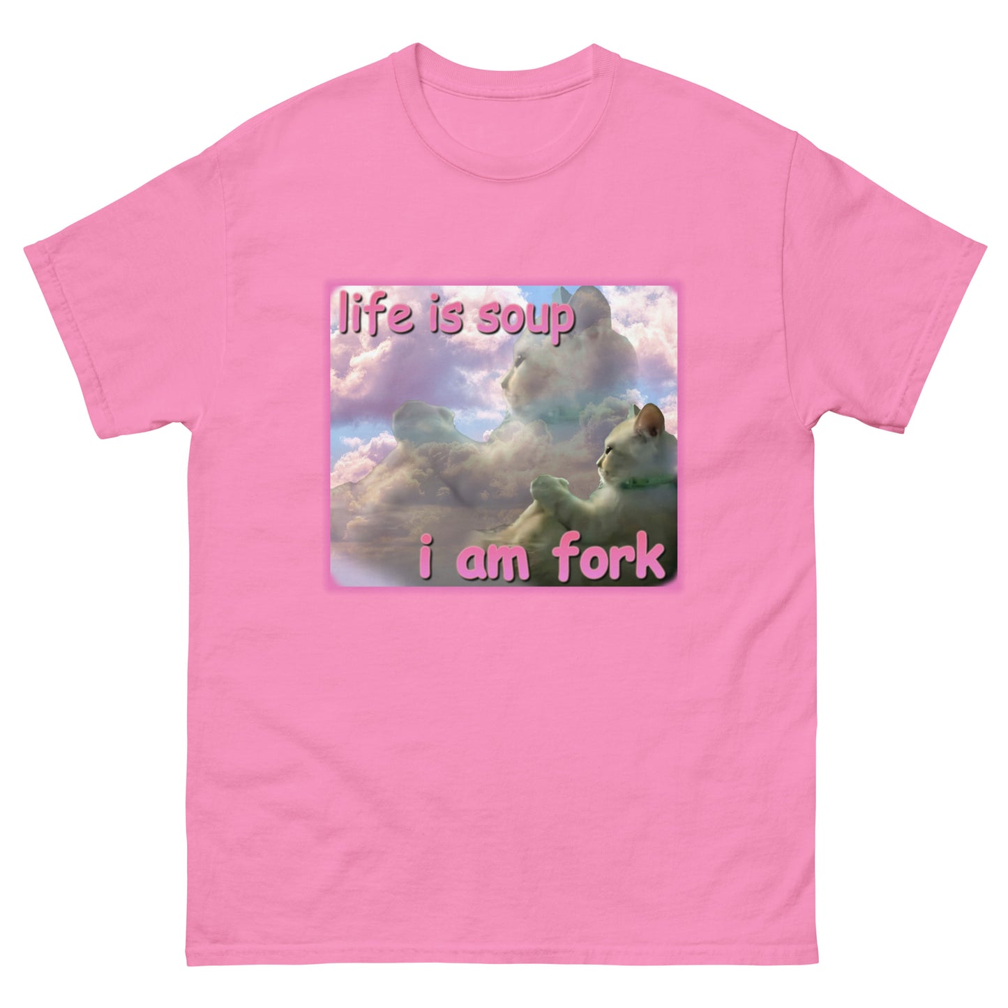 Life is Soup I am Fork Funny Cat Meme T-Shirt