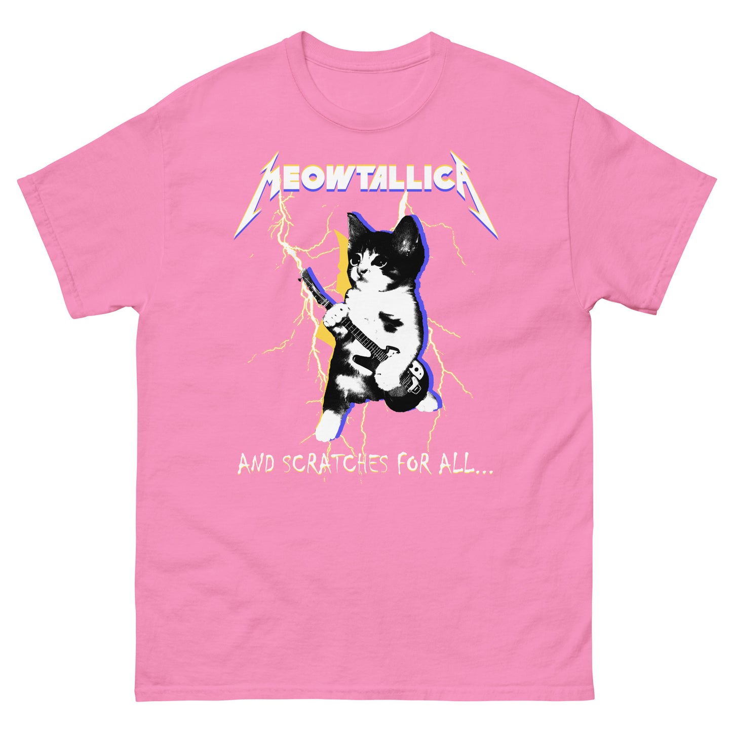 Meowtallica and Scratches for All  Funny Cat Meme T-Shirt