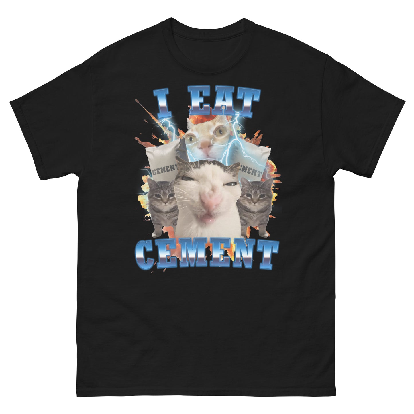 I Eat Cement Funny Cat Meme Tee Shirt