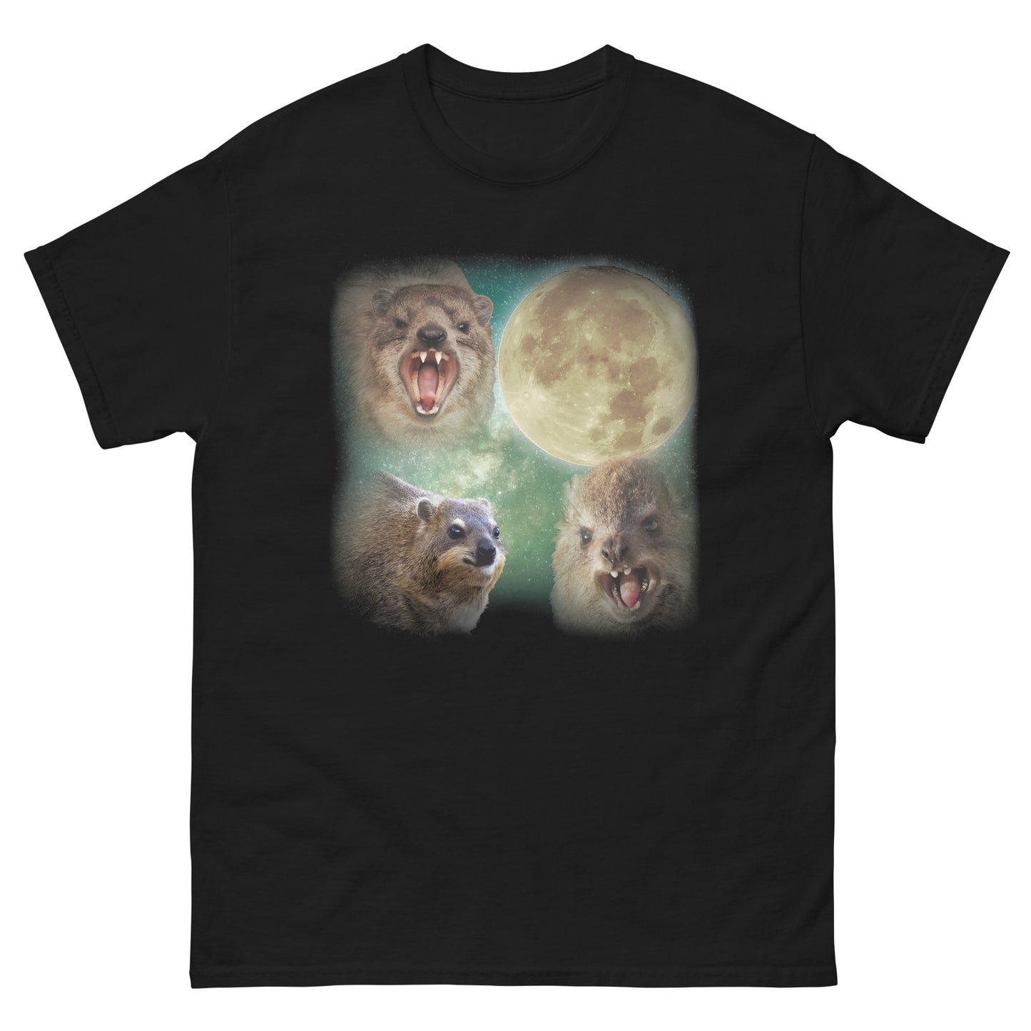 90s Vintage Retro Hyraxes Moon T-shirt