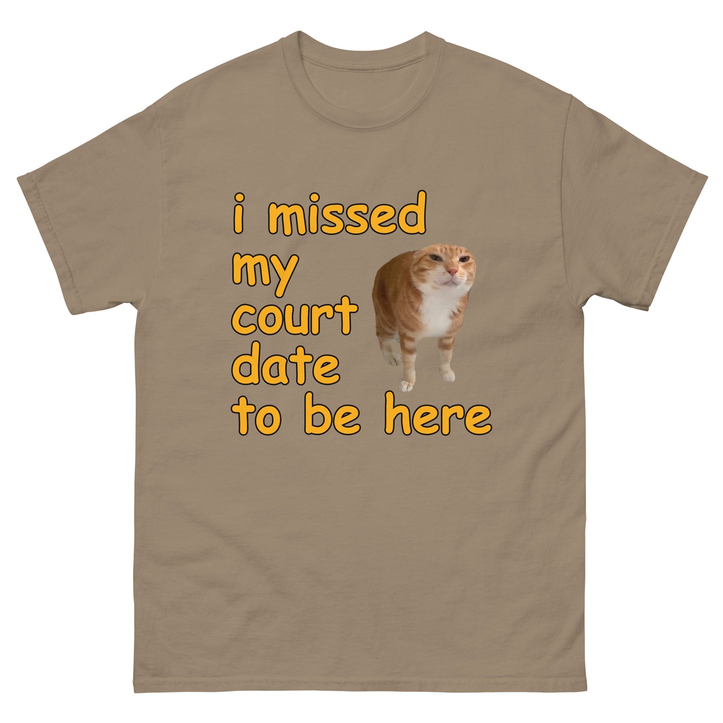 I missed my court date to be here Funny Cat Meme T-shirt