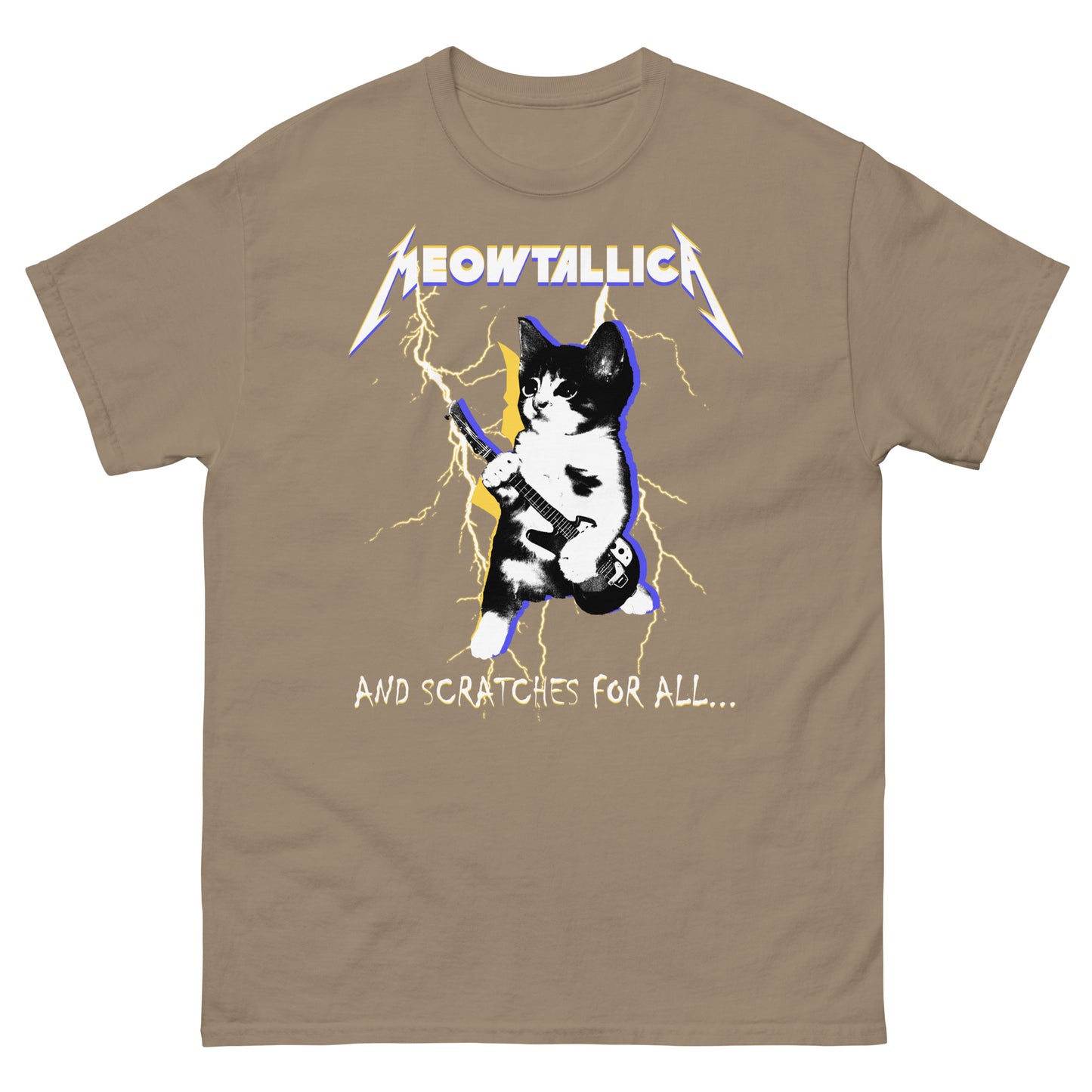 Meowtallica and Scratches for All  Funny Cat Meme T-Shirt