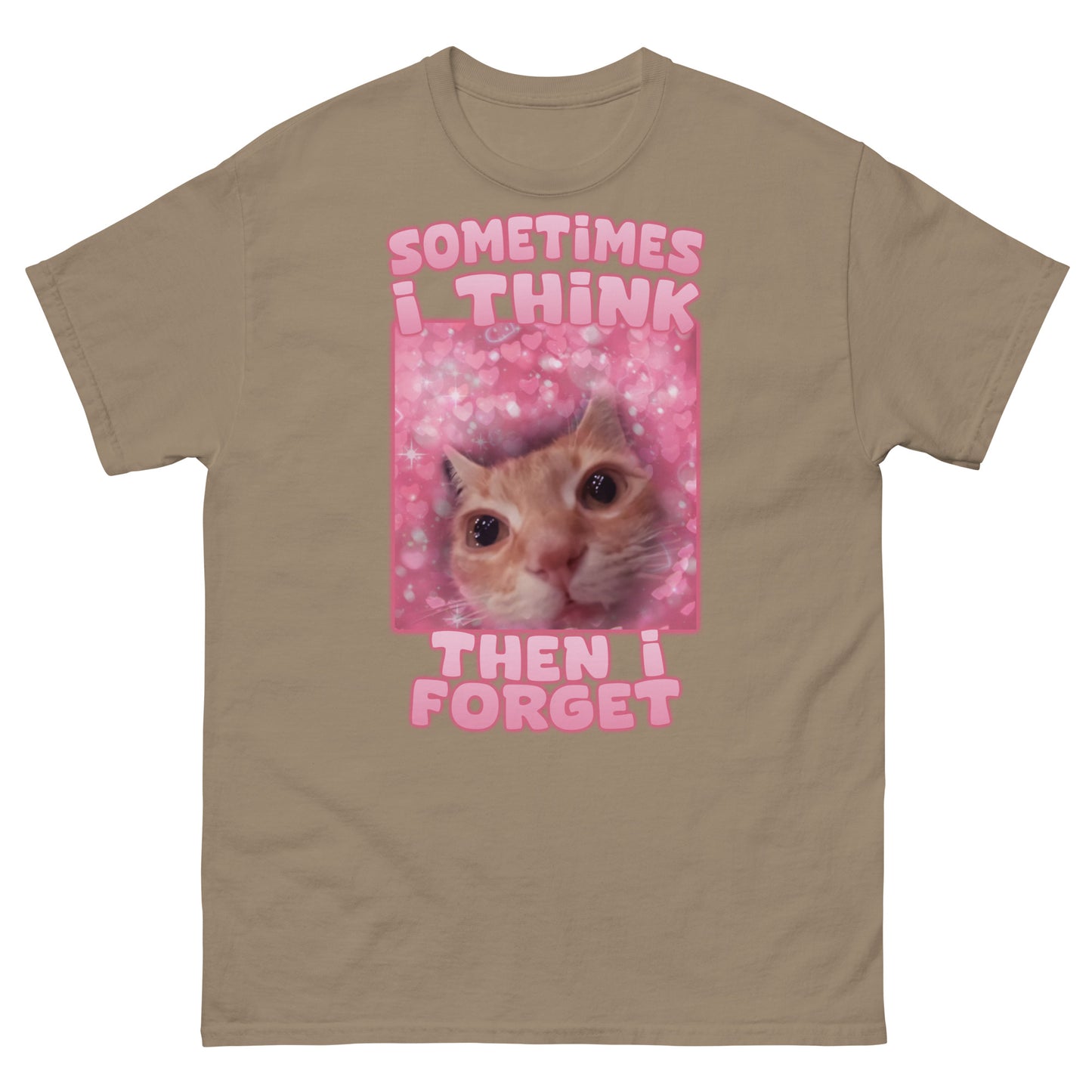 Sometimes i think then i forget Funny Cat Meme T-Shirt