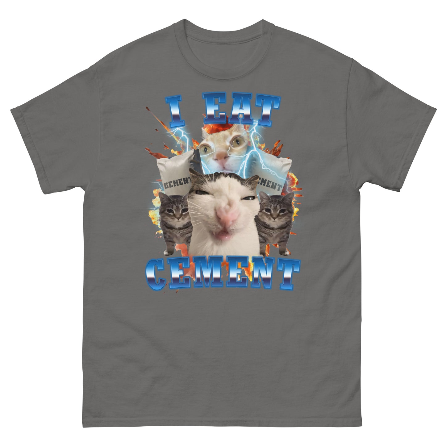 I Eat Cement Funny Cat Meme Tee Shirt