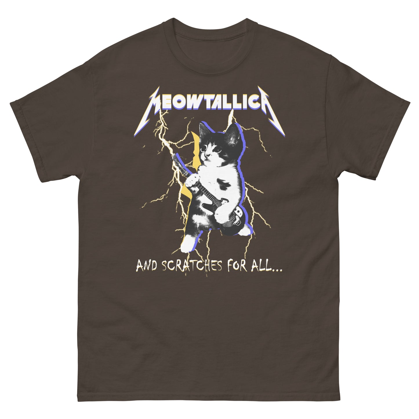 Meowtallica and Scratches for All  Funny Cat Meme T-Shirt