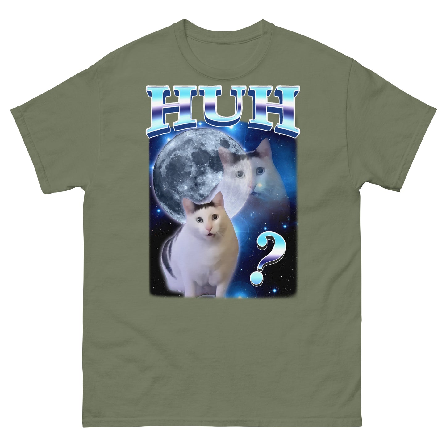 HUH Funny Dank Cat Meme Tee Shirt