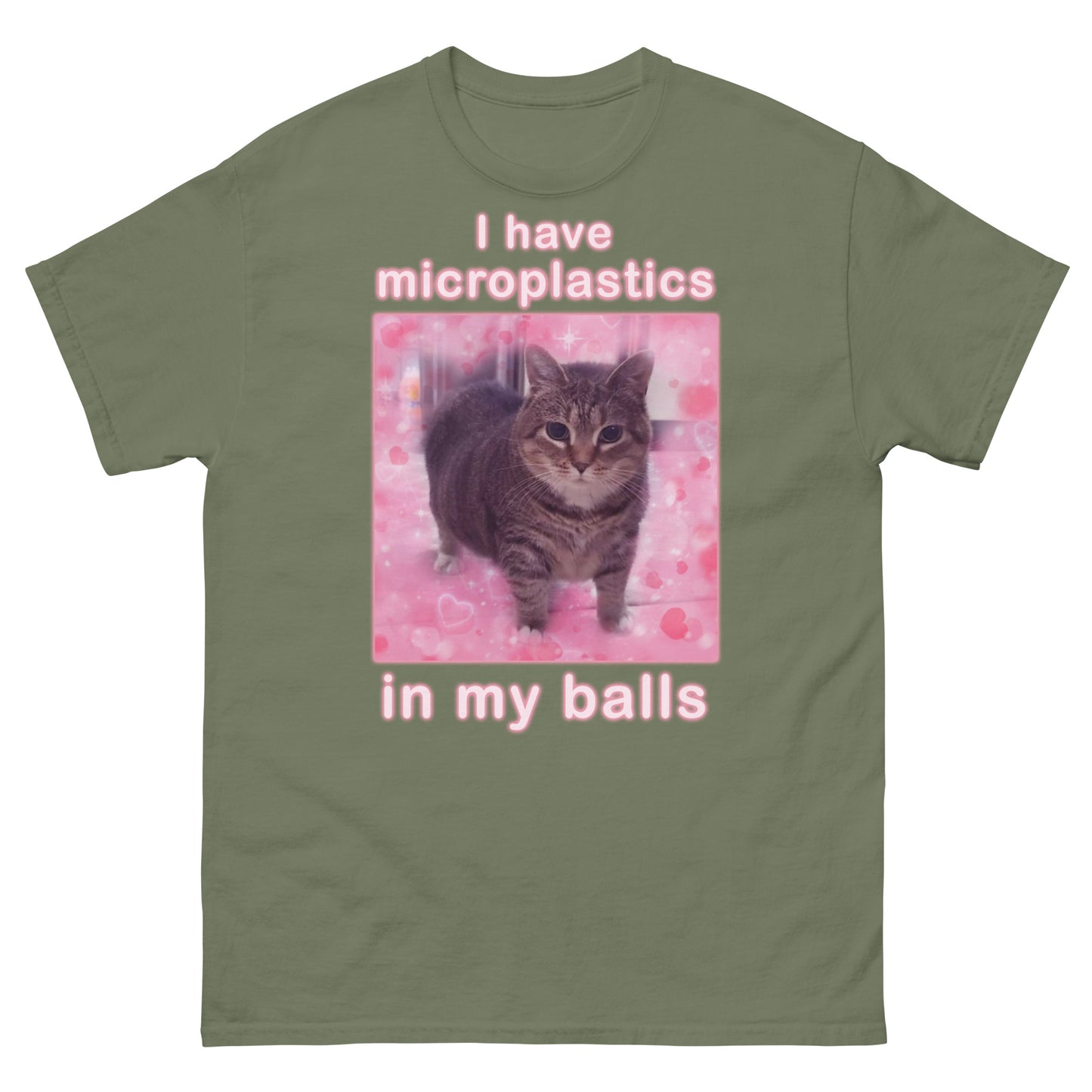 I Have Microplastics in my Balls Funny Cat Meme T-shirt