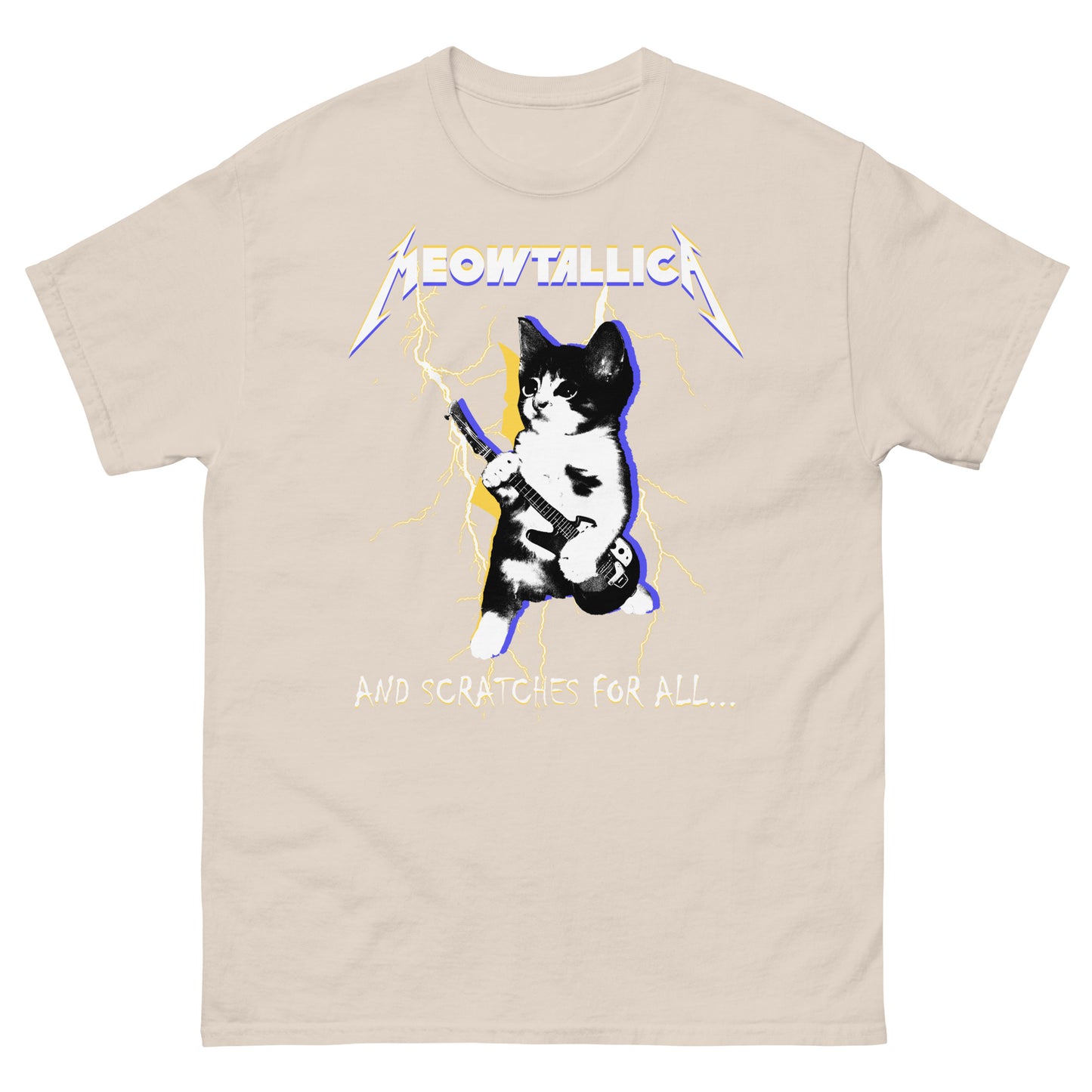 Meowtallica and Scratches for All  Funny Cat Meme T-Shirt