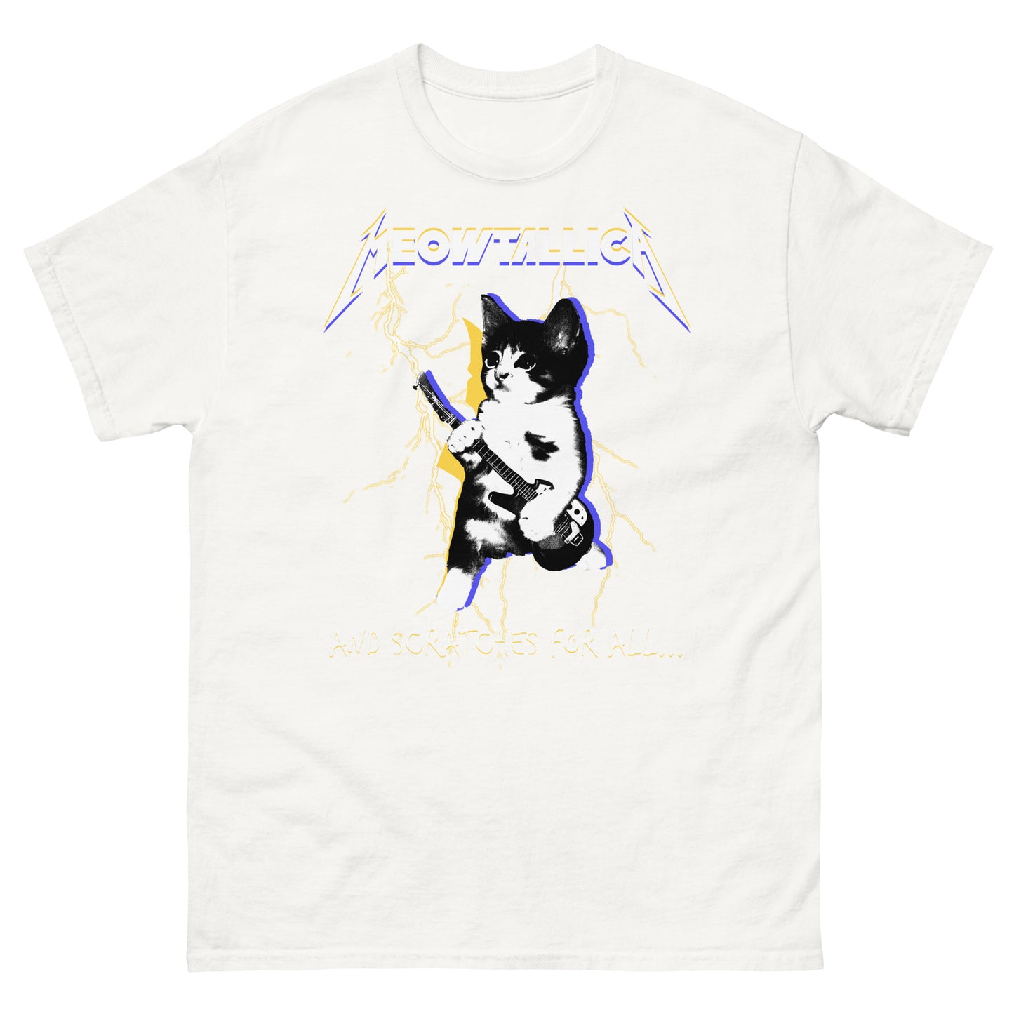 Meowtallica and Scratches for All  Funny Cat Meme T-Shirt