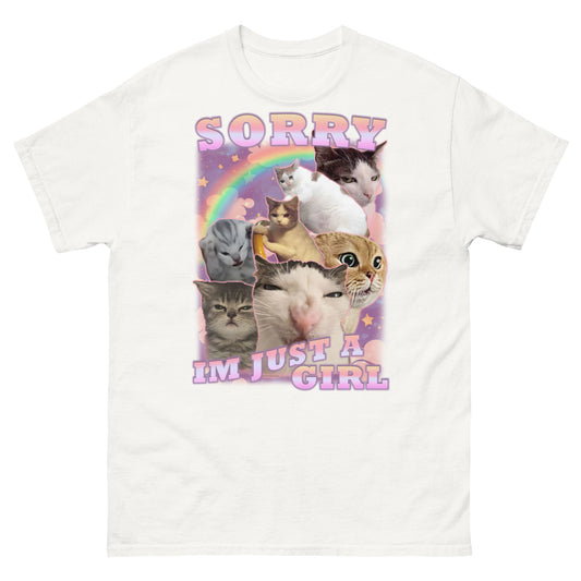 Sorry Im Just a Girl Funny Cat Meme T-shirt