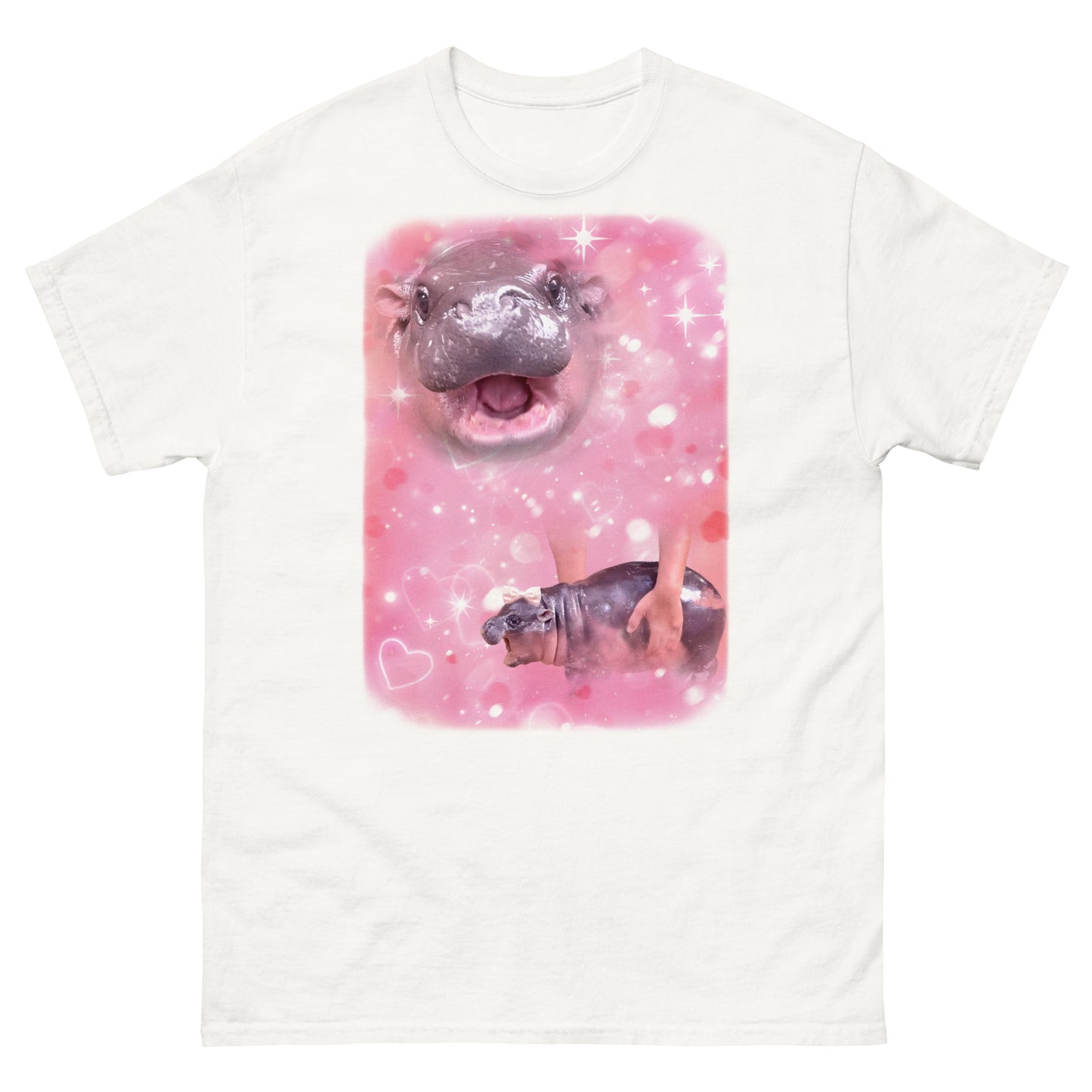 Funny Pink Moo Deng T-shirt