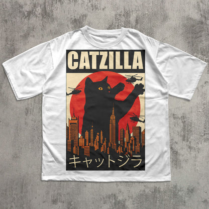 Catzilla Funny Cat Meme T-shirt, Parody Tee, Stupid Shirt